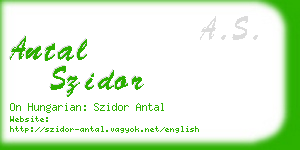 antal szidor business card